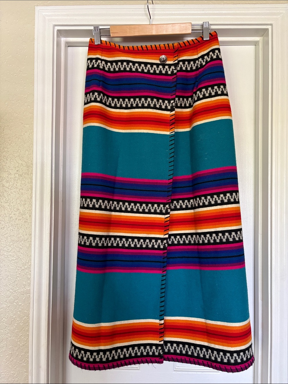 *Vintage* Rare Double D Ranch Wool Serape Wrap Skirt